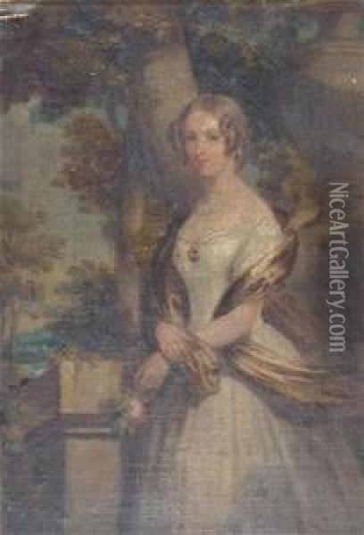 Recollection Of The Portrait Mrs. G. Arkwright Oil Painting - John Wood