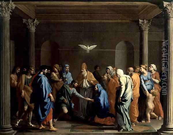 The Marriage of the Virgin, c.1638-40 Oil Painting - Nicolas Poussin