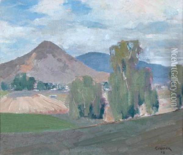Hillside Pasture Oil Painting - Elioth Gruner