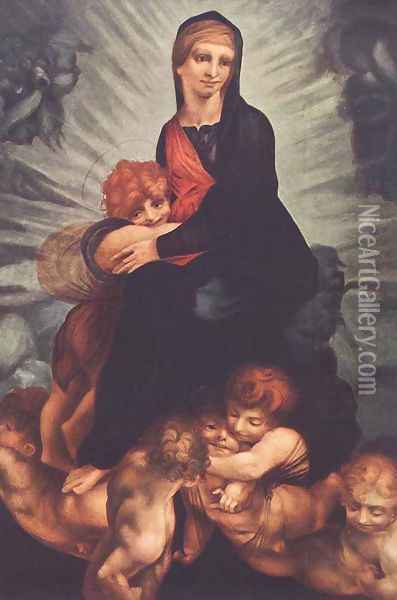 Madonna and Child with Putti Oil Painting - Fiorentino Rosso