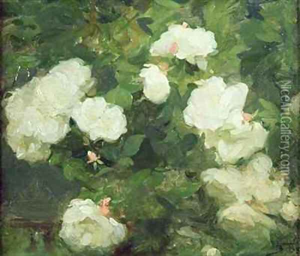 White Roses Oil Painting - Frank Bramley