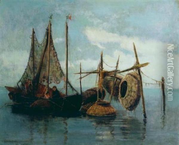 Fishing Offvenice Oil Painting - Walter Francis Brown