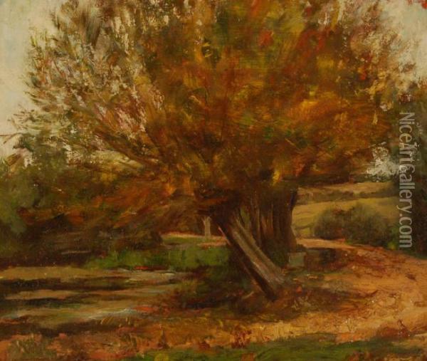 Tree Lined Ponds Oil Painting - Henry Somers Kortright