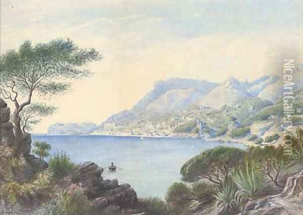 View of Monaco Oil Painting - English School