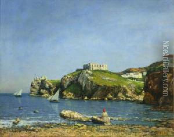 The Seaside Which Overlooks The Hill Oil Painting - Cherubino Pata