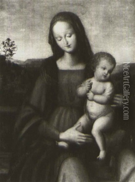 Madonna And Child Oil Painting -  Spagna (Giovanni lo Spagnolo)