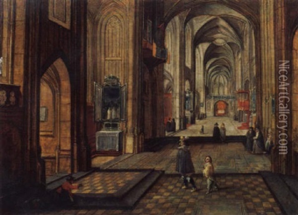 Kircheninterieur Mit Figuren Oil Painting - Peeter Neeffs the Younger