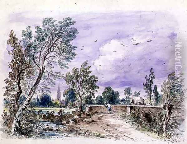 Milford Bridge Oil Painting - John Constable