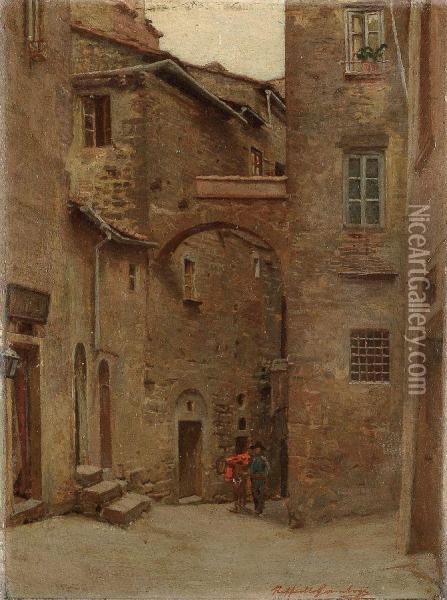 Borgo Oil Painting - Raffaello Gambogi