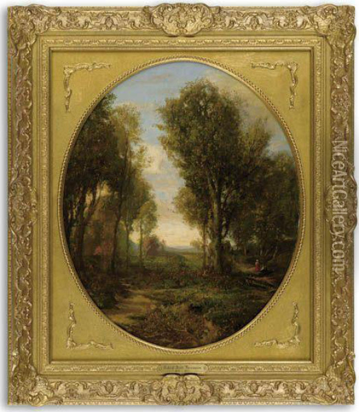 Untitled (woodland Scene) Oil Painting - Robert Scott Duncanson