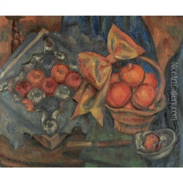 Still Life With Pomegranates Oil Painting - Mark Gertler