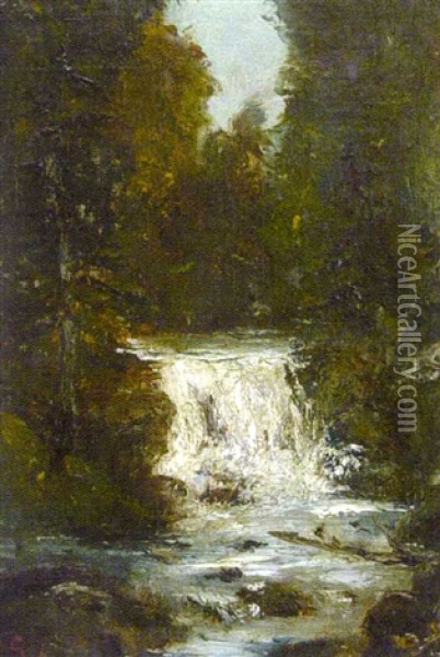 Chute D'eau En Foret Oil Painting - Gustave Courbet