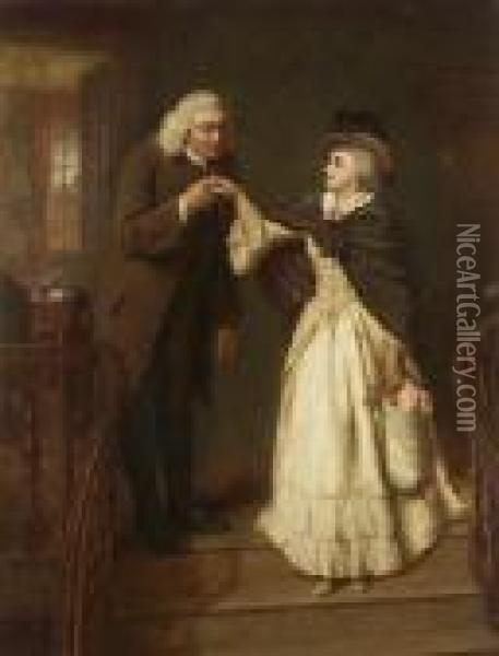 Dr. Johnson & Mrs. Siddons Oil Painting - William Powell Frith