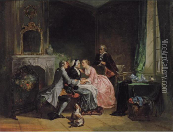 The Engagement Oil Painting - Herman Frederik Carel ten Kate
