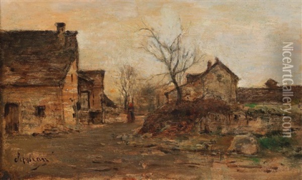 Bauerngehoft Mit Bauerin Oil Painting - Adolphe Appian
