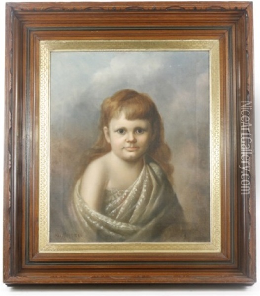 Portrait Of A Young Girl Oil Painting - Hal Alexander Courtney Morrison