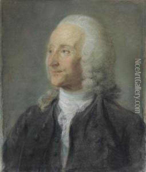 Portrait D'homme Oil Painting - Jean-Baptiste Perronneau