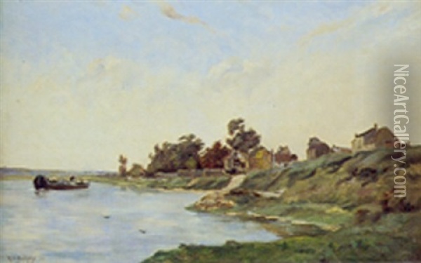 Le Hameau En Bord De Riviere Oil Painting - Hippolyte Camille Delpy