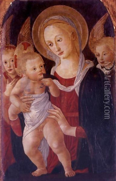 Madonna And Child With Angels Oil Painting - Pier Francesco Fiorentino