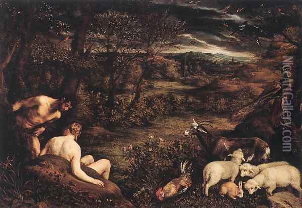 Earthly Paradise (Il Paradiso terrestre) Oil Painting - Jacopo Bassano (Jacopo da Ponte)