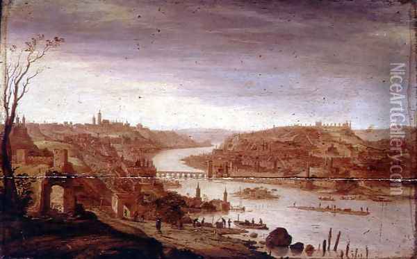 View of Prague Oil Painting - Dirck Verhaert
