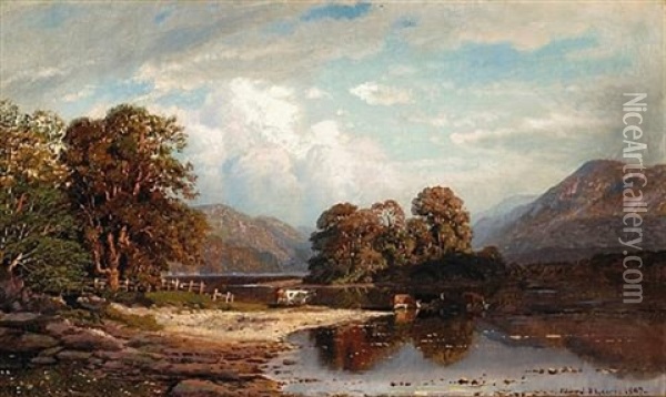 Pastoral Landscape Oil Painting - Edmund Darch Lewis
