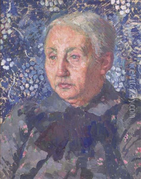 Portrait De Madame Monnom, Belle-mere Du Peintre Oil Painting - Theo van Rysselberghe