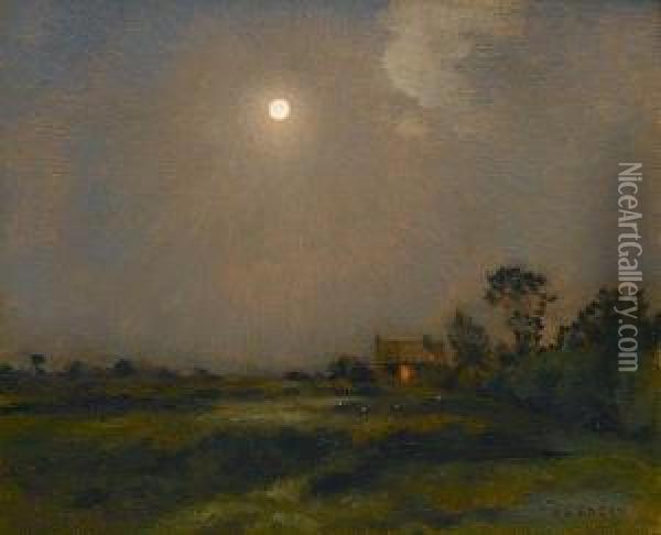 Moonlight Oil Painting - Jean-Charles Cazin