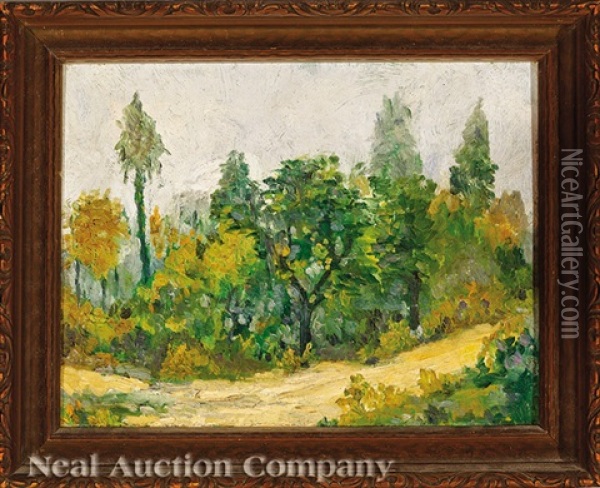 A Wooded Path Oil Painting - James Harvey (John Paul) Marsh