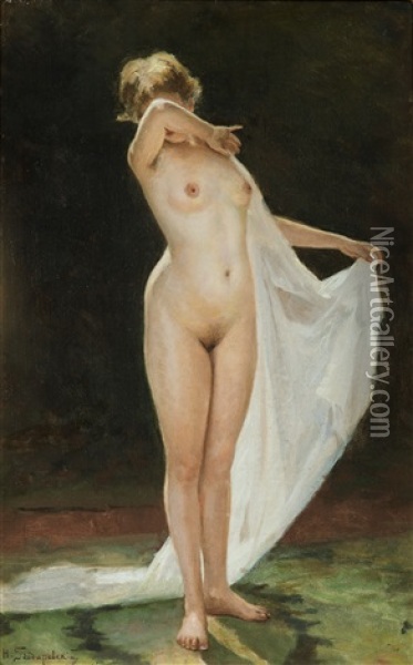 Nude Hiding Her Face Oil Painting - Nikolai Kornilievich Bodarevsky