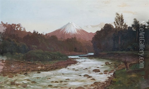 Mt Egmont Oil Painting - Charles Blomfield