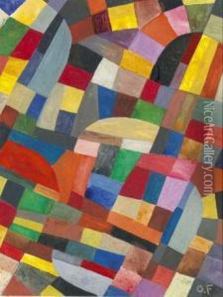 Composition Oil Painting - Otto Freundlich