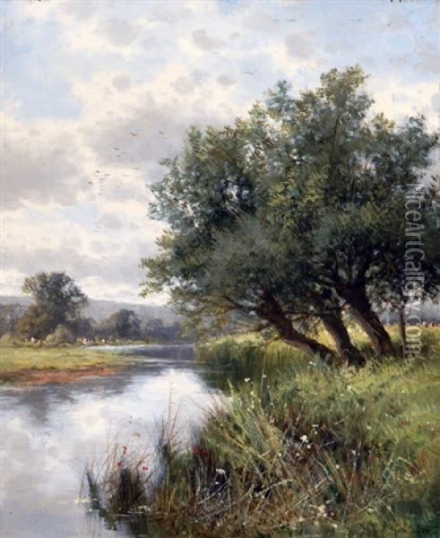 Near Bray On Thames Oil Painting - Henry H. Parker