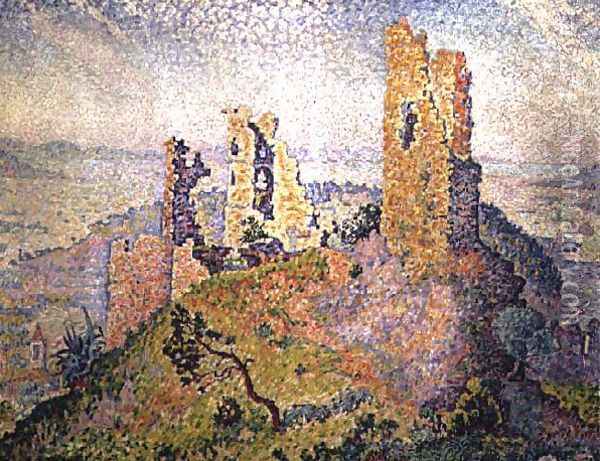 Landscape with a ruined castle Oil Painting - Paul Signac