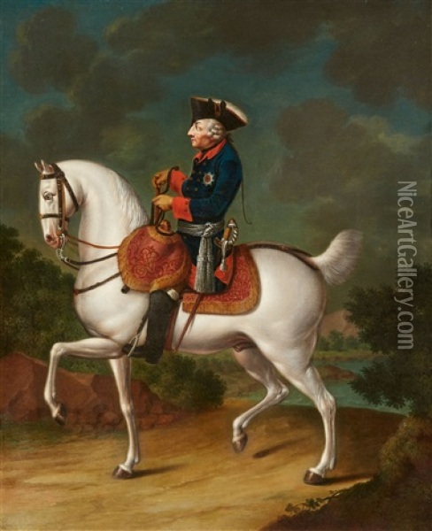 Frederick The Great On Horseback Oil Painting - Daniel Nikolaus Chodowiecki
