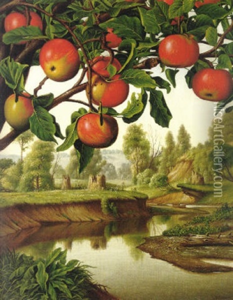 Landscape With Apple Tree Oil Painting - Levi Wells Prentice
