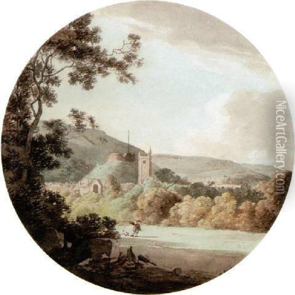 River Wye At Chepstow Oil Painting - John Sell Cotman