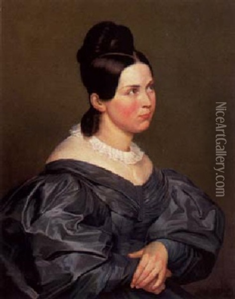Damenportrat Oil Painting - Friedrich Durck