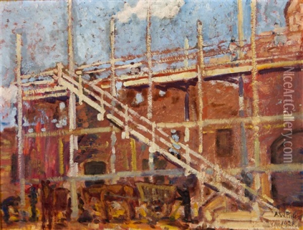New Construction Oil Painting - Alfred William (Willy) Finch
