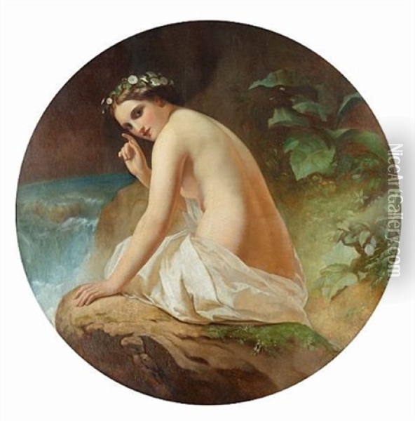 Bathing Beauty (after Timofei Andreevich Neff) Oil Painting - Ernst Karlovich Lippgart