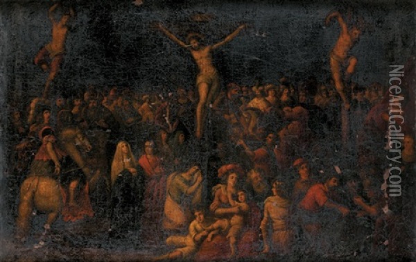 Le Golgotha Oil Painting - Ambrosius Francken the Younger