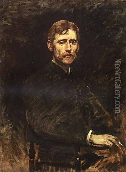 Portrait of Emil Carlson Oil Painting - Frank Duveneck