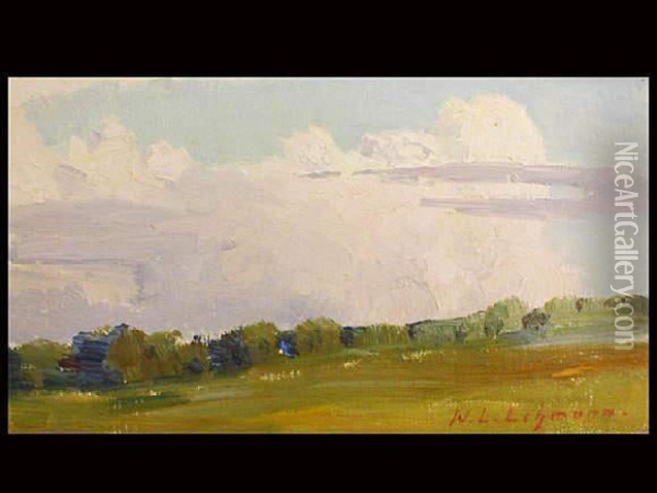 Ludwig, Paysage Valaisan Oil Painting - Wilhelm Ludwig Lehmann