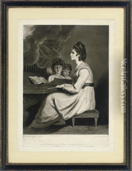 Mrs Sheridan As Saint Cecilia Oil Painting - William Dickinson