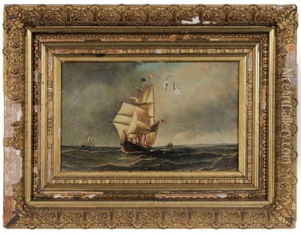 An American Clipper Ship Oil Painting - Antonio Nicolo Gasparo Jacobsen