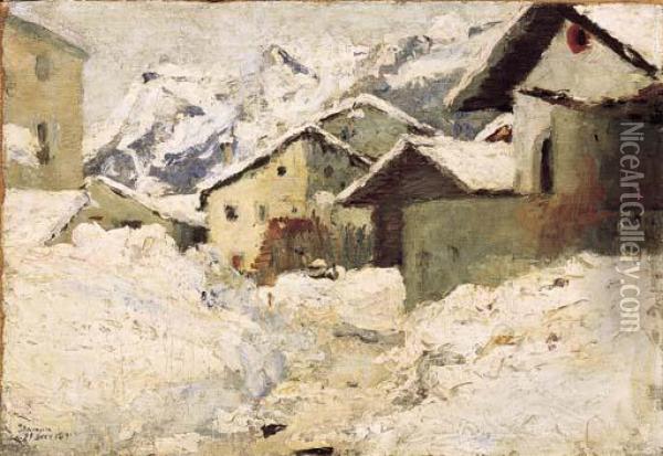 Stampa Im Winter Oil Painting - Giovanni Giacometti