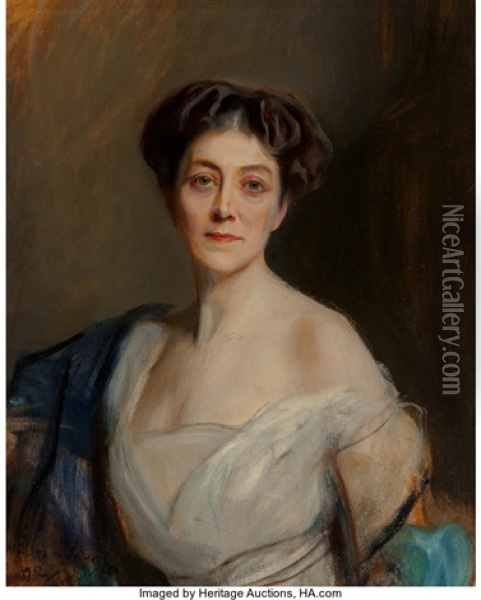 A Portrait Of Caroline Lambart, Countess Of Cavan Oil Painting - Philip Alexius De Laszlo