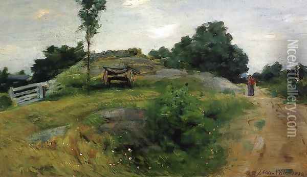 Connecticut Scene At Branchville Oil Painting - Julian Alden Weir