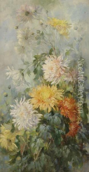 Chrysanthemen Oil Painting - Gioachimo Galbusera