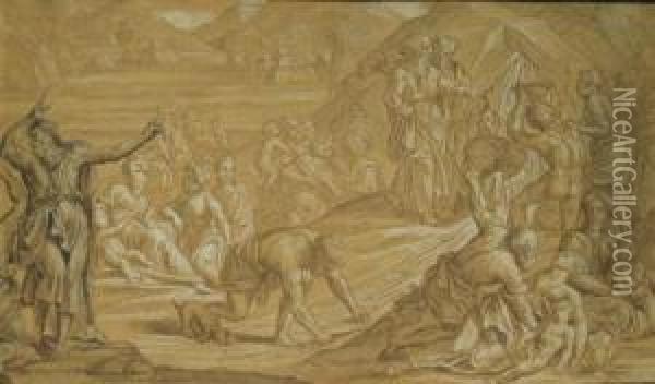 Moses Striking The Rock Oil Painting - Johann Rottenhammer